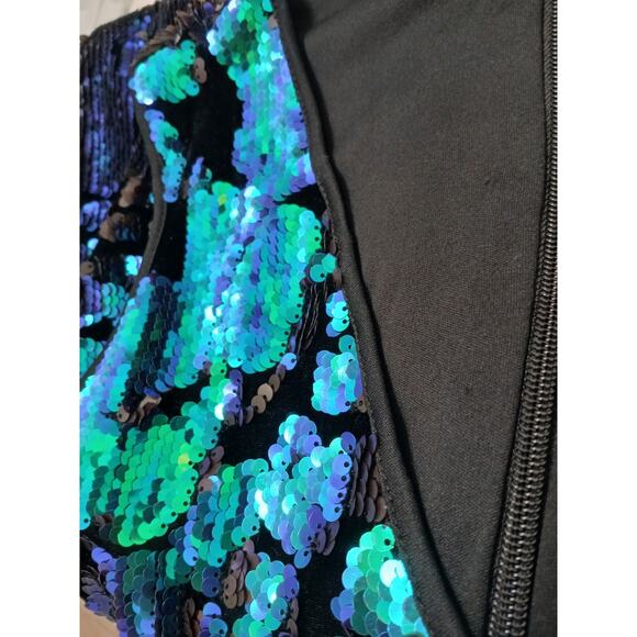 Forever 21 Mini Dress Sequin Plus 2X Green Iridescent Holiday Christmas NY Party - Picture 12 of 16